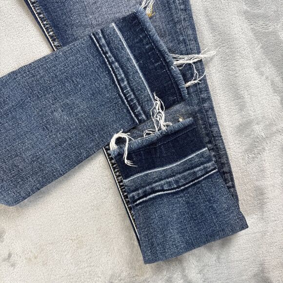 Miss Me Junior's Size 27 Ankle Skinny Jeans Dark Wash Raw Hem  27x27 - Picture 3 of 10